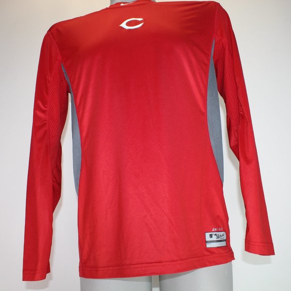 Nike Pro Combat Cincinnati Reds Men's L Red Fitted Dri-Fit Authentic MLB T-Shirt - Picture 3 of 7